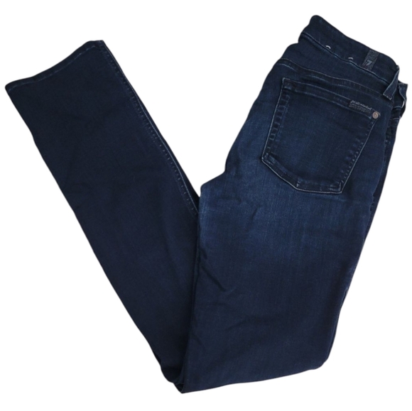 Seven For All Mankind Dark Blue Denim Jeans Monder Straight - Picture 1 of 10